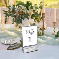 Support de signalisation triangulaire vertical en acrylique transparent A4 A5 4*6 5*7, support de numéros de table, support de menu