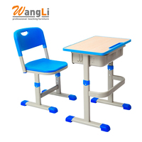 Ensemble de chaise et bureau d'étude modernes en métal pour enfants avec rangement, design ergonomique pour la maison et la maternelle