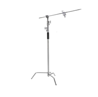 Lumière de photographie support de lumière de jambe magique en forme de C trépied en acier inoxydable audacieux bras croisé bras diagonal équipement de Studio