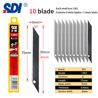Couteau à lame interchangeable en acier allié SDI, angle de coupe de 30 degrés, petit couteau à film de 9 mm, 1361