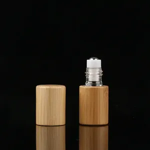 Flacon à bille en verre de <span class=keywords><strong>bambou</strong></span> vide, imprimé à l'écran, écologique, 3 ml, 5 ml, 10 ml, pour huile essentielle, parfum, fragrance - Product Image 3