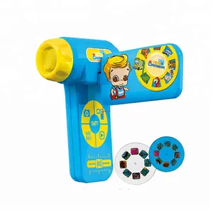 Jouets éducatifs Jouet de projecteur de diapositives de pistolet vidéo en plastique avec 3 diapositives intégrées