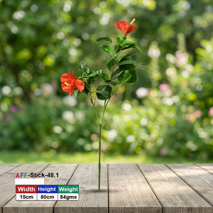 Plante artificielle d'Habiscus avec fleur rouge AFF Stick -48.1 - Product Image 2