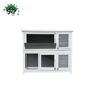 Maison de lapin de vente d'usine de clapier à lapin en bois à deux couches - Product Image 5