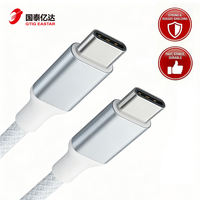 Câble de charge rapide PD 30W Type-C vers Type-C en nylon tressé de haute qualité, conducteur en cuivre pur pour ordinateur IOS, écouteurs - 480 Mbps de données