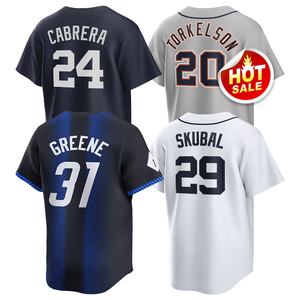 Camiseta de béisbol para hombre 20 Spencer Torkelson 24 Miguel Cabrera 29 Tarik Skubal 31 Riley Greene, cosida, talla - Product Image 1