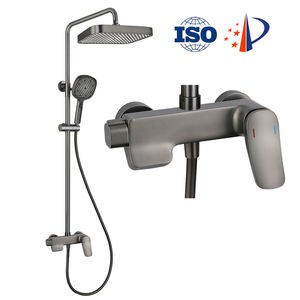 Modern Waterfall Bathroom Shower Set Chrome Black Large Top <b>Spray</b> Brass Bathroom Mixer Bathroom Faucet - Product Image 2