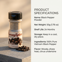 Set de Regalo de Pimienta Negra en Polvo Gourmet, Especias y Hierbas, Venta al por Mayor, Empaque Personalizado, Proveedor y Exportador de Especias