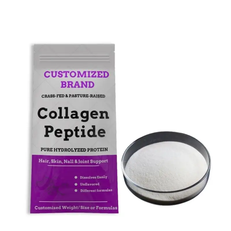 Suplemen kolagen tipe tidak kustom bubuk peptida kolagen untuk kulit rambut dukungan kuku & sendi