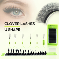 Prestigepro Extensions de cils en U 3D 4D 5D courbure C, greffées, volume brésilien, en PBT, doux, effet vison synthétique, dos en feuille