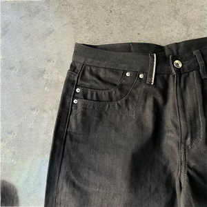 Custom High Quality Heavyweight Men's Raw Selvedge Japanese Denim Light Wash Mid Rise Casual Breathable Straight-leg Woven <b>Jeans</b> - Product Image 5
