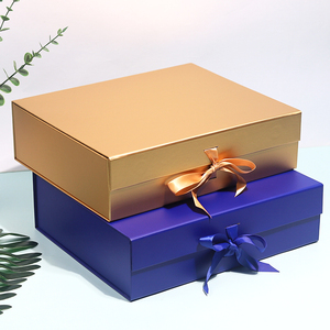 Thấp moq khuyến mại Trống Tùy Chỉnh lá vàng dập logo sang trọng gấp từ Hộp Quà Tặng Bao bì với Ribbon - Product Image 4