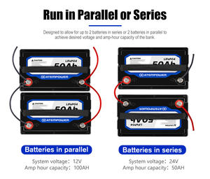 ATEM بطارية ليثيوم LiFePO4 بدورة عميقة بحرية 4WD 12 فولت 50Ah - Product Image 5