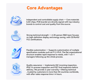 Module d'affichage LED RVB pleine couleur SMD P2.5 320x160mm, luminosité 800CD, garantie 2 ans, utilisation intérieure - Product Image 6