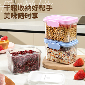 Hand Held Airtight <b>Storage</b> <b>Container</b> For Grains Cereals Snacks Food Grade Rectangle Clip On Lid Multi Color Kitchen Organizer - Product Image 5
