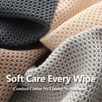 Serviettes de toilette et de visage Tavelya en coton gaufré 100 %, lot de 4, super absorbantes, séchage rapide, écologiques et douces – Prix de gros