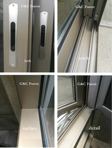 Fuson khu dân cư USA nhà dọc trượt Trắng nhôm đơn đôi treo cửa sổ Rèm từ bên trong kính đôi - Product Image 6