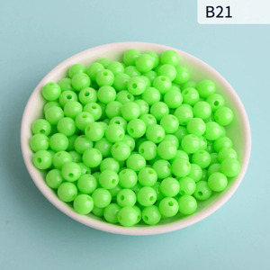 Perles d'espacement rondes <span class=keywords><strong>en</strong></span> plastique ABS rose pastèlle, style tropical, pour la fabrication de bijoux DIY et fournitures pour stylos à perles, lot - Product Image 2