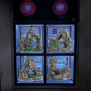 Kunststof kunsthars luxe ovale bloemen rotstuin viskom landschap <span class=keywords><strong>aquarium</strong></span> decoratie berg schuilplaats accessoires - Product Image 3