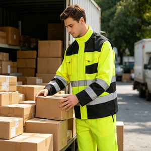 <span class=keywords><strong>Blouse</strong></span> de travail robuste <span class=keywords><strong>pour</strong></span> mineurs et peintres, uniforme OEM jaune fluorescent, veste cargo d'ingénieur avec bandes réfléchissantes - Product Image 1