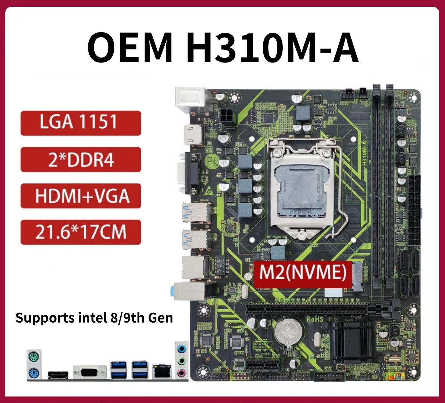 OEM Nouveau H310M-A avec HDMI M.2