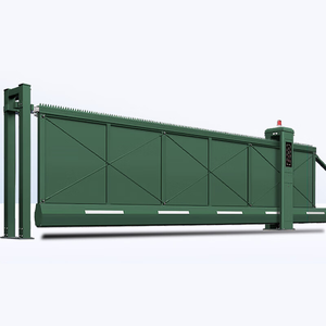 <span class=keywords><strong>Portail</strong></span> <span class=keywords><strong>coulissant</strong></span> cantilever dissimulé en alliage d'aluminium, double <span class=keywords><strong>portail</strong></span> automatique personnalisé pour l'entrée de l'usine - Product Image 5
