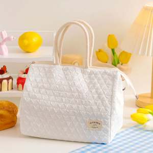 Bolsa Térmica Personalizada Color Crema para Almuerzo, Ideal para Estudiantes y Trabajadores, para Llevar Comidas, Bolsa Aislante de Papel de Aluminio para Alimentos, Bolsa Refrigerante para Bento - Product Image 5