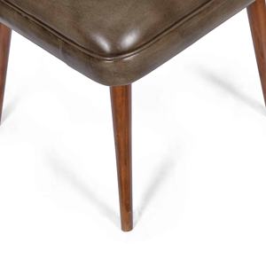 เก้าอี้รับประทานอาหารโครงโลหะสไตล์วินเทจหุ้มหนังพร้อมพนักพิงโค้งและขาเหล็กแข็งแรงสำหรับห้องรับประทานอาหารสไตล์เรสติก - Product Image 2