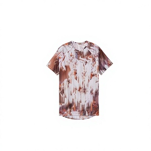 Camiseta de Manga Corta para Hombre, Cuello Redondo, Frente Sólido, Transpirable, de Poliéster Tejido, Corte Regular Informal - Product Image 1