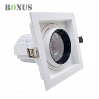 Spot encastré LED COB rotatif de haute qualité 12W anti-éblouissement carré