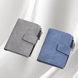 Matte PU Leather Multi <b>Card</b> Slot Snap Button Korean Fashion Short Zipper Coin Purse Ladies <b>Card</b> <b>Holder</b> Women <b>Wallet</b> Wholesale - Product Image 3