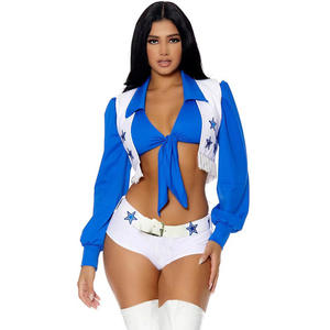 Traje de <span class=keywords><strong>estrella</strong></span> sexy para mujer, chaleco de manga larga, correa de Baile Caliente para fútbol, Baby Club, trajes inspirados en personajes de Anime, Halloween, 2017 - Product Image 1
