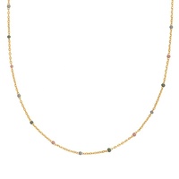 Milskye-Cadena de eslabones de esmalte iridiscente, collar con cuentas de Plata de Ley 925