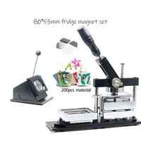 Machine à fabriquer des badges aimantés pour réfrigérateur rectangulaires 80*53cm + Coupe-papier 80*53mm + 200 pièces de composants pour aimants de réfrigérateur