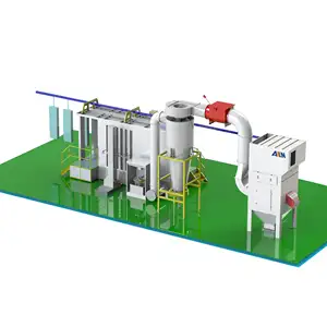 Línea de recubrimiento en polvo electrostático Vertical de Ailin, cabina de pulverización, máquina de recubrimiento de Metal, horno