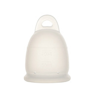 Mini copa menstrual reutilizable de material de silicona de grado alimenticio personalizado con tirador para dama