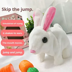 Vente Flash Transfrontalière : Jouet Lapin Blanc Électrique Brodé en Peluche Ultra Douce, qui Saut et Abaie, pour la Saint-Valentin, Anti-stress pour Enfants - Product Image 4