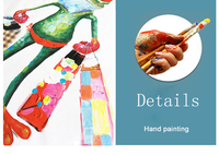 Peinture sur toile d'animaux sans cadre pour chambre d'enfant, singe, chien, oiseau, grenouille, cerf, peinture à l'huile au couteau
