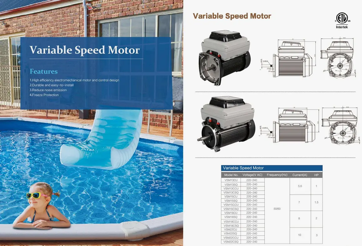 FB2015VS 230V 50/60Hz 1.5HP US Energystar DOE Piscinas enterradas Bombas de agua de circulación de velocidad variable inteligentes