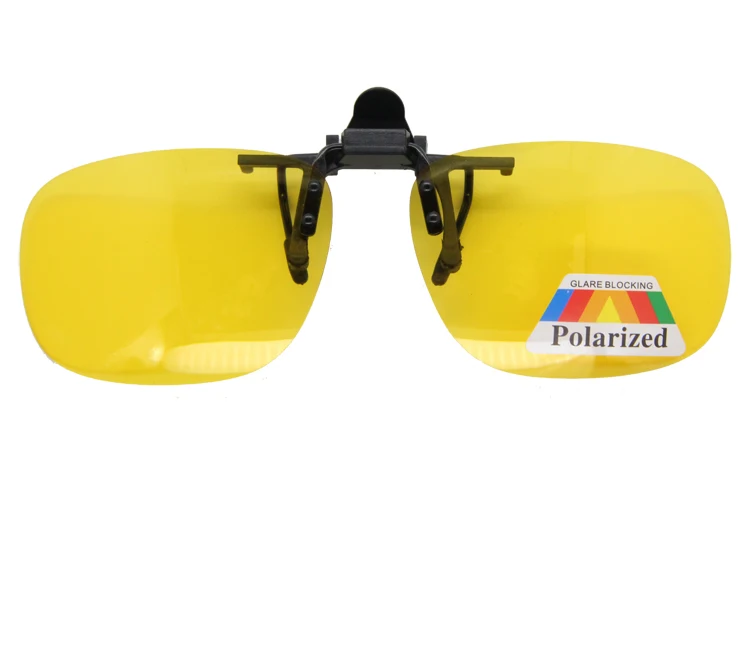 Visión de noche amarillo lente polarizada coche buzo gafas Clip en gafas a Flip gafas de conducir