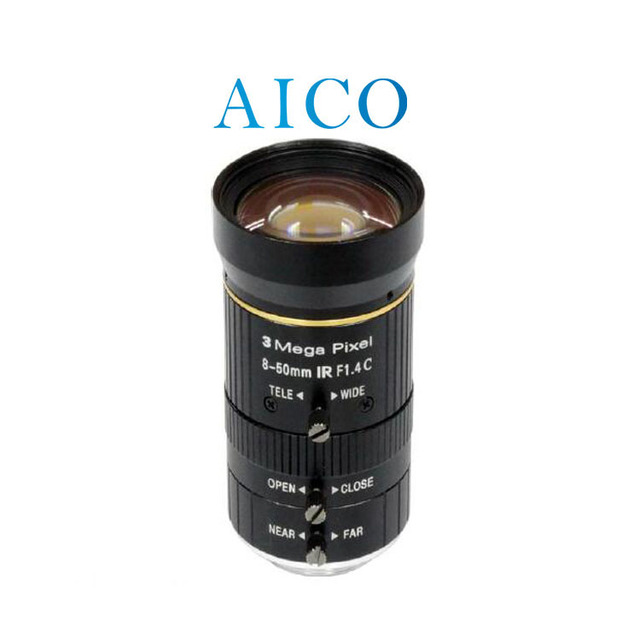 Cheap 8.0mm-50mm 1/2.5" F1.4 Manual Iris 3 Megapixel c Mount Varifocal Cctv Zoom Camera Lens 8-50mm