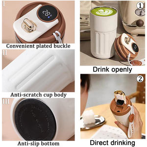 Gobelet <span class=keywords><strong>Isotherme</strong></span> de Voyage en Acier Inoxydable, 450 ml, Design Moderne, avec Affichage Intelligent de la Température à LED pour <span class=keywords><strong>Café</strong></span> - Product Image 4