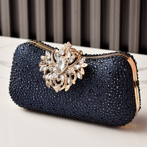Stylish Beaded <b>Clutch</b> <b>Bag</b> with Crystal Flower Sparkling Evening Party Handbag Luxurious Fashion Rhinestone Chains - Product Image 4