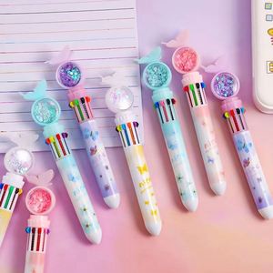 Hot Selling Wholesale Promotional 10 Colors 1 <b>Retractable</b> 0.5mm Plastic Multi-Functional OEM Ballpoint <b>Pen</b> Cute Butterfly Animal - Product Image 1