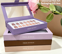Boîte d'emballage vide personnalisée pour ongles, étuis de luxe en carton pour faux ongles avec pelliculage mat
