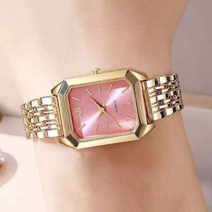 Orologio da Donna all'Ingrosso, Nuovo Orologio da Polso al Quarzo Quadrato Semplice ed Elegante con Cinturino in Acciaio per Donna - Product Image 4