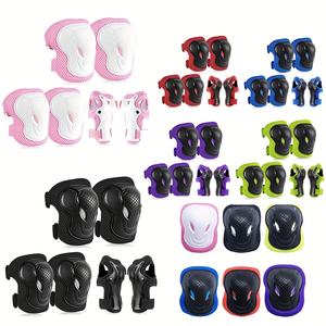 6개입 어린이 청소년 스포츠 장비 무릎 손목 팔꿈치 손바닥 보호대 세트 라이딩 스케이팅 스케이트보드 밸런스 바이크 - Product Image 1