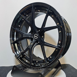 Tùy Chỉnh Chất Lượng Cao Hai Mảnh Sợi Carbon Giả Mạo Vành 5 Nói Xe Bánh Xe 2 Mảnh Giả Mạo Vành Sợi Carbon - Product Image 6