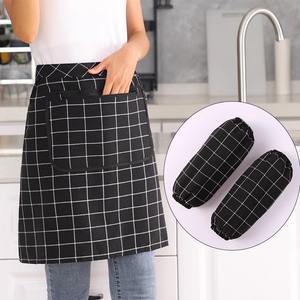 Delantal de Trabajo Negro para Adolescentes, Delantal de Cocina de Algodón para Trabajos de Carpintería, Delantal de Chef Negro y Blanco, Delantal Ajustable y Duradero para Cocina y Restaurante - Product Image 2