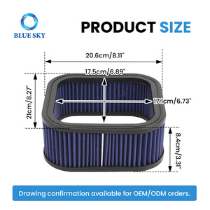 Filtro Aria per Moto Sostitutivo HD-1102 29437-01 29437-01A EO82A6 per <span class=keywords><strong>Harley</strong></span> V-ROD <span class=keywords><strong>VRSC</strong></span> 2002-2006 69CI - Product Image 2